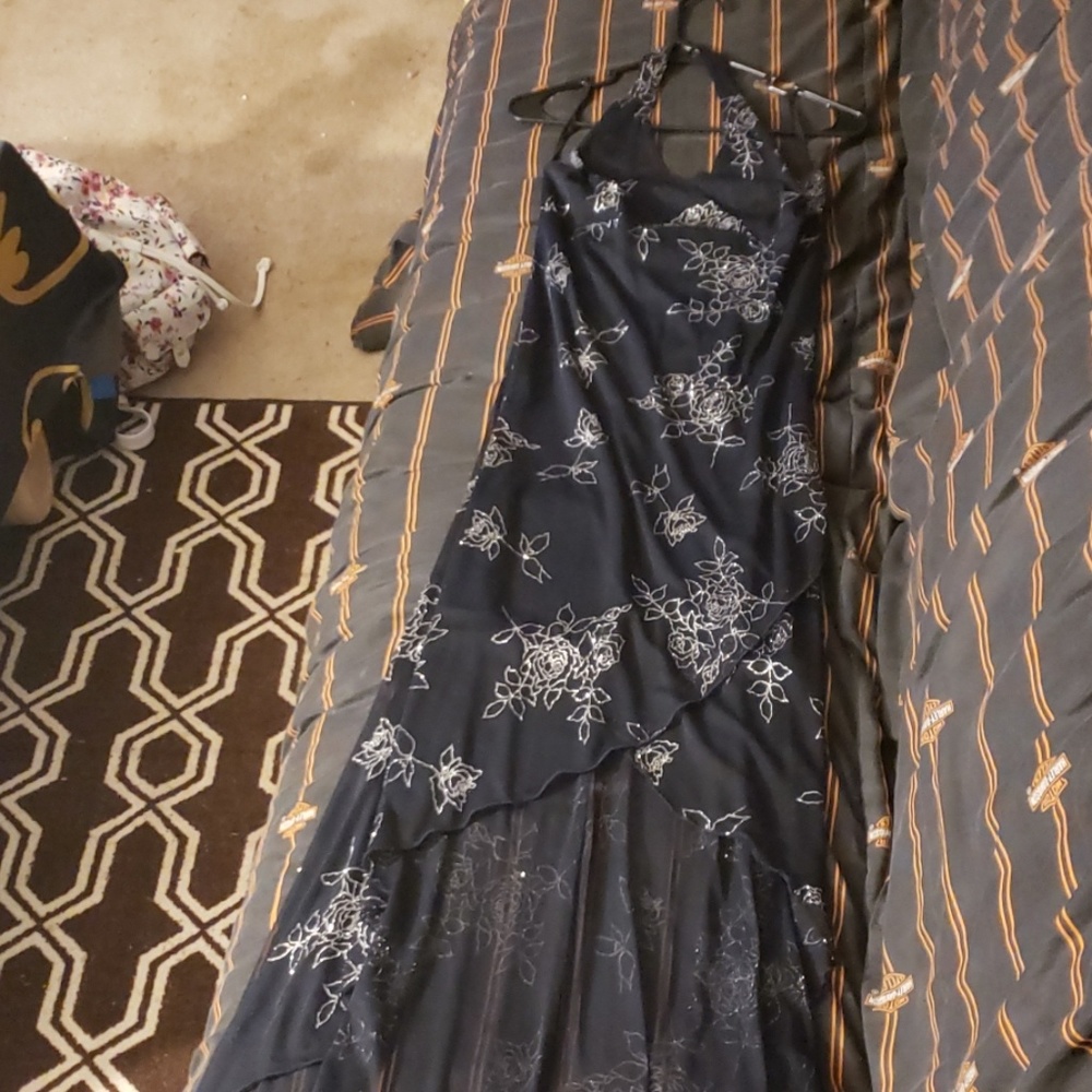 Blue Rose Sparkle Cocktail Dress